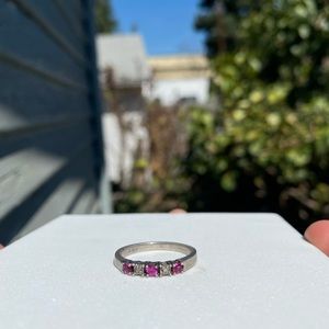 3 pink diamond ring